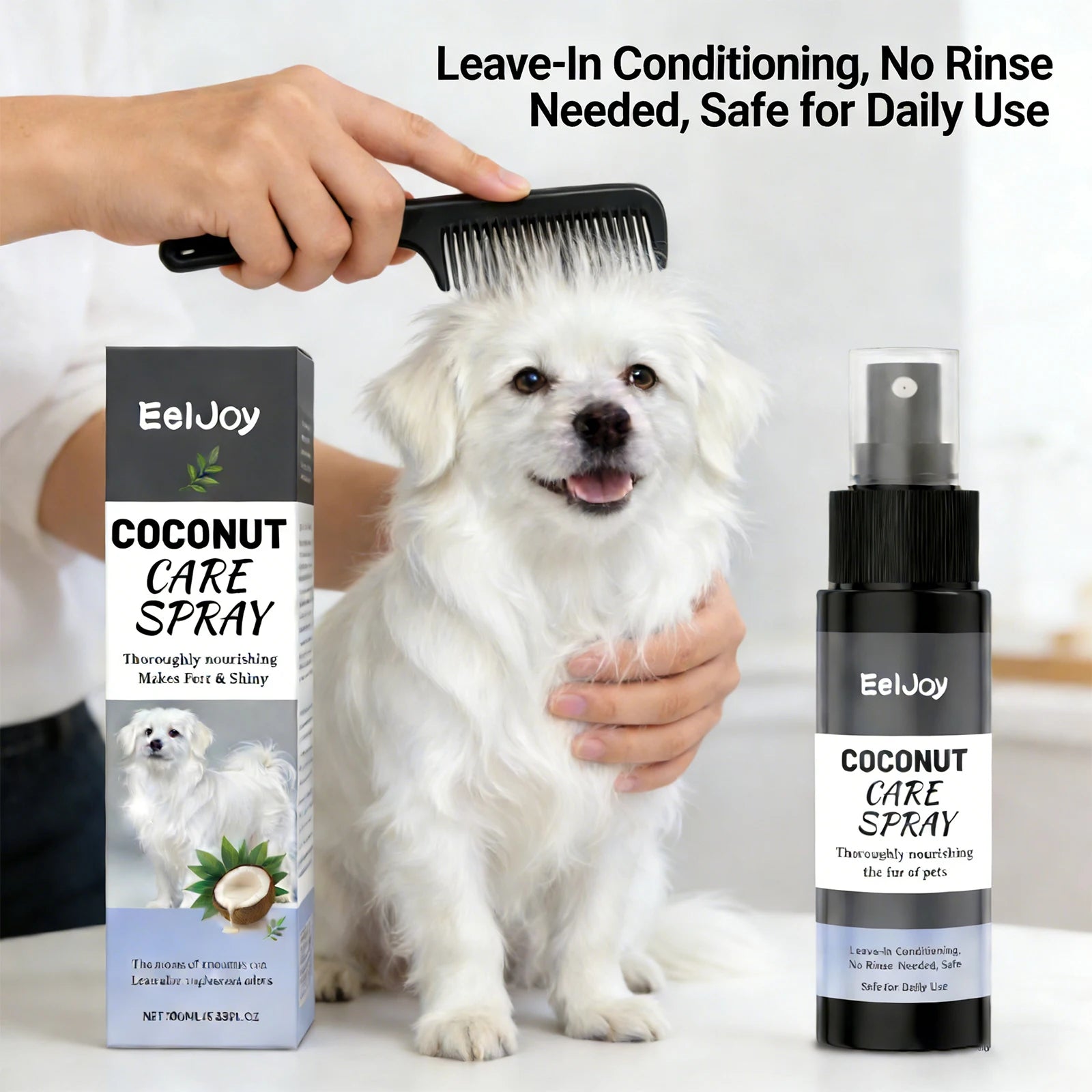 Pet Coconut Care Spray Nourish Fur Improve Pet Fur Texture Enhance Gloss Eliminate Odors Persistent Fragrance Pet Grooming Spray
