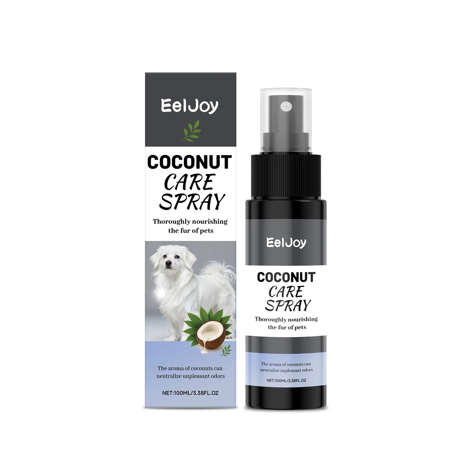 Pet Coconut Care Spray Nourish Fur Improve Pet Fur Texture Enhance Gloss Eliminate Odors Persistent Fragrance Pet Grooming Spray