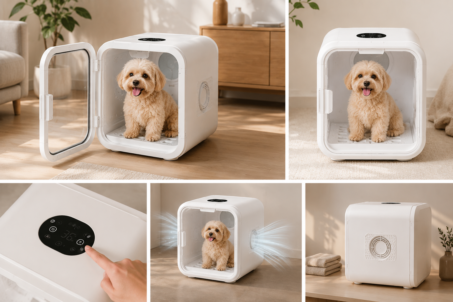 Pet Dryer for Small Dogs And Cats - Fully Automatic Bathing Hair Drying Box Household Pet Care Accessory